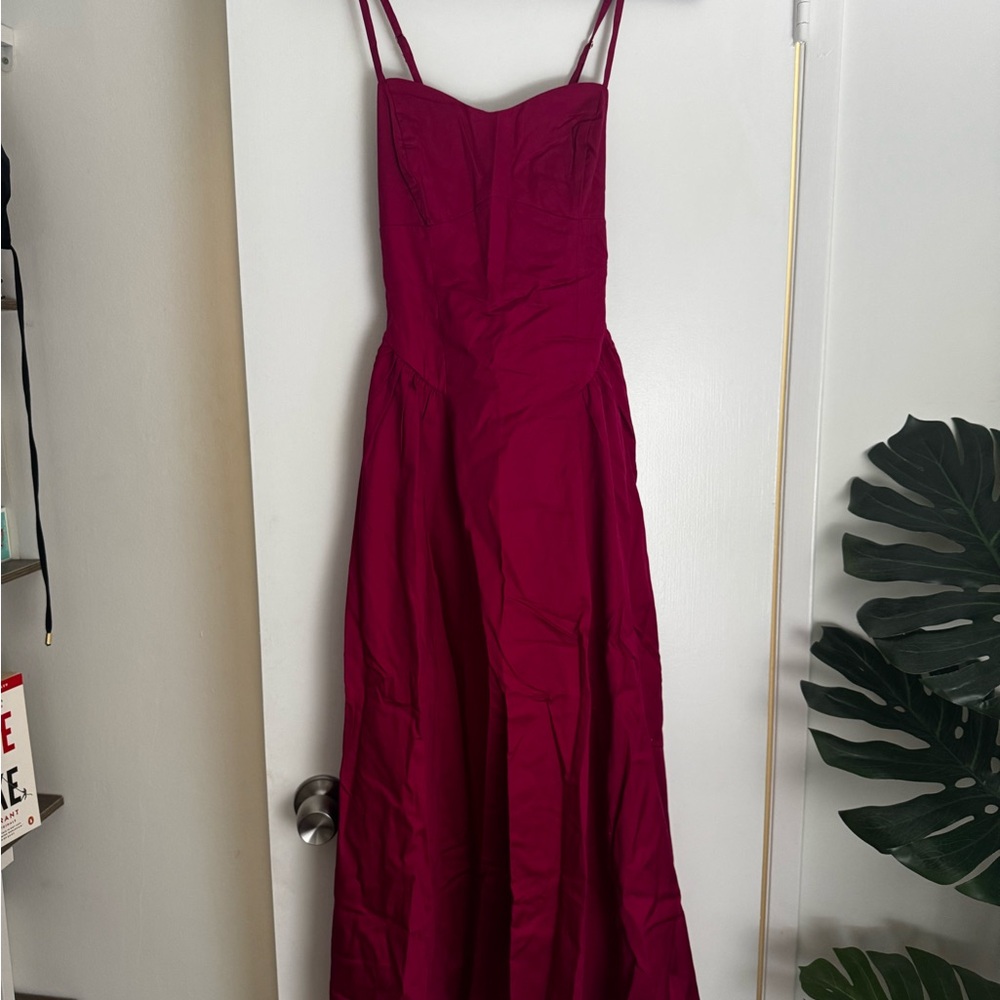 Abercrombie & Fitch Red Spaghetti Strap Maxi Dress